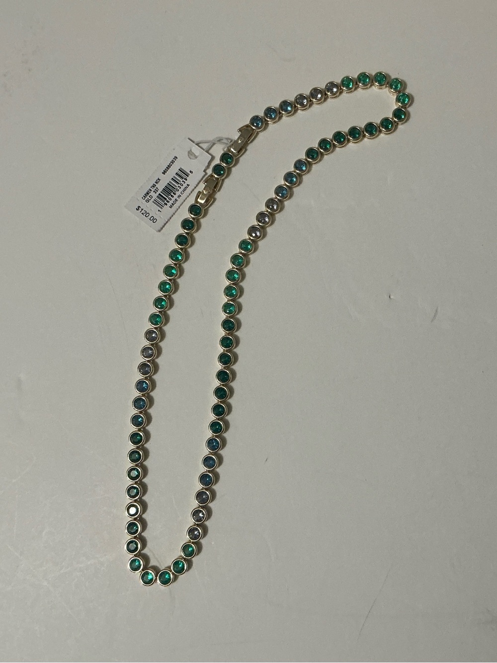 KENDRA SCOTT Carmen Tennis Necklace Green Gold